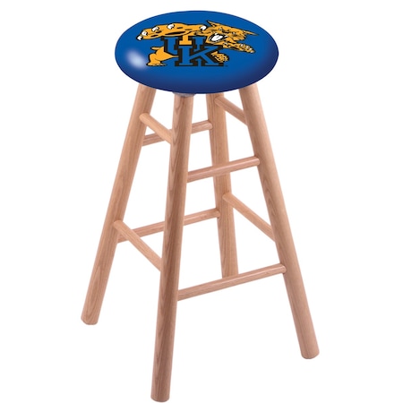 Oak Bar Stool,Natural Finish,Kentucky Wildcat Seat